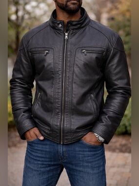 DANIER Genuine Leather Thinsulate Biker Style Jacket • Mens XL Tag • Fits L